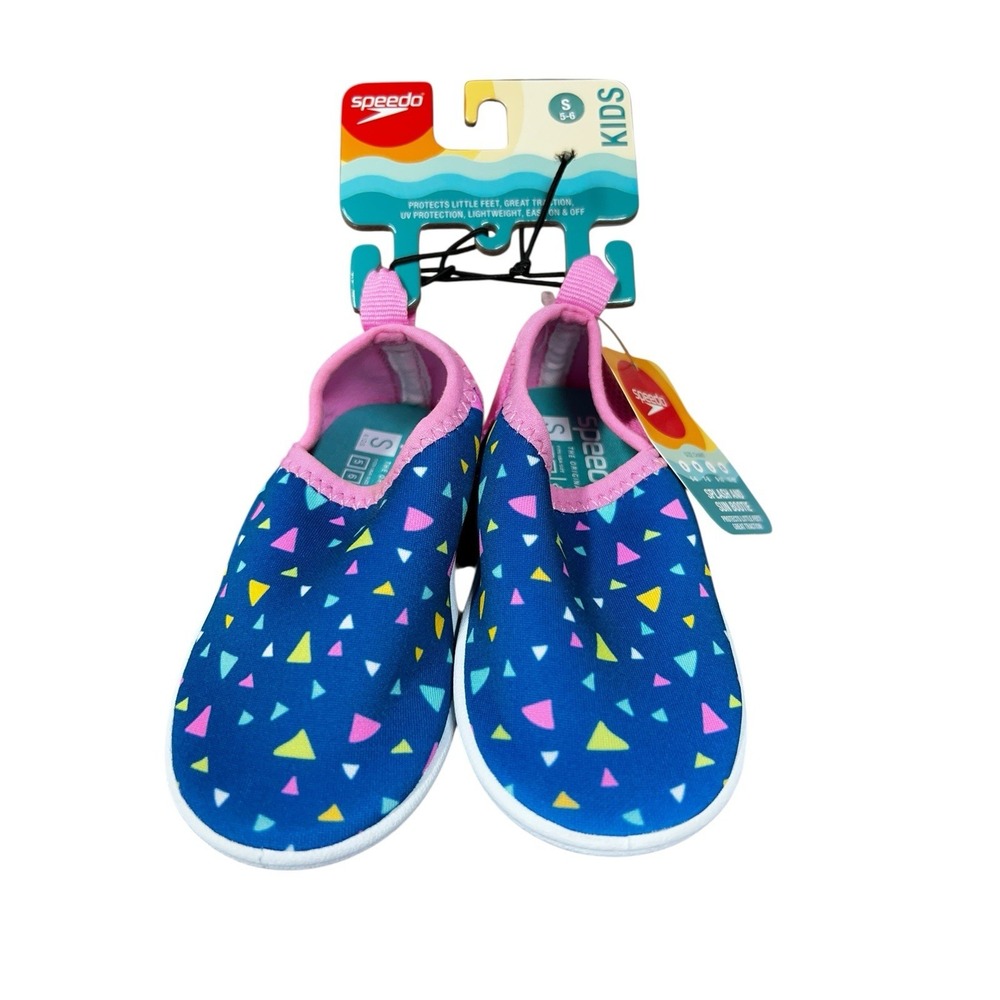 Speedo Splash And Sun Bootie Kids Size Small S (5-6) Water Shoes‎ Blue Pink